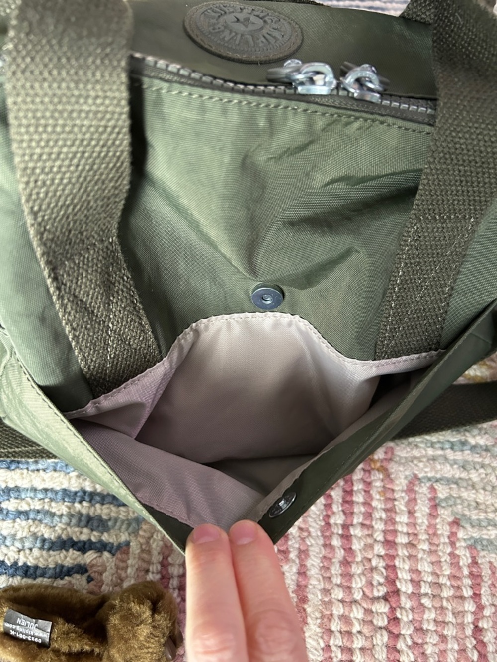 Kipling Olive Green Klara Satchel - Picture 2 of 6